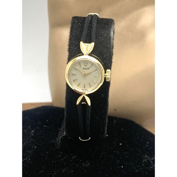 Rolex Orchid Women's Watch Vintage 9676 Cocktail 18k Gold Case Mechanical Petite - Picture 1 of 16